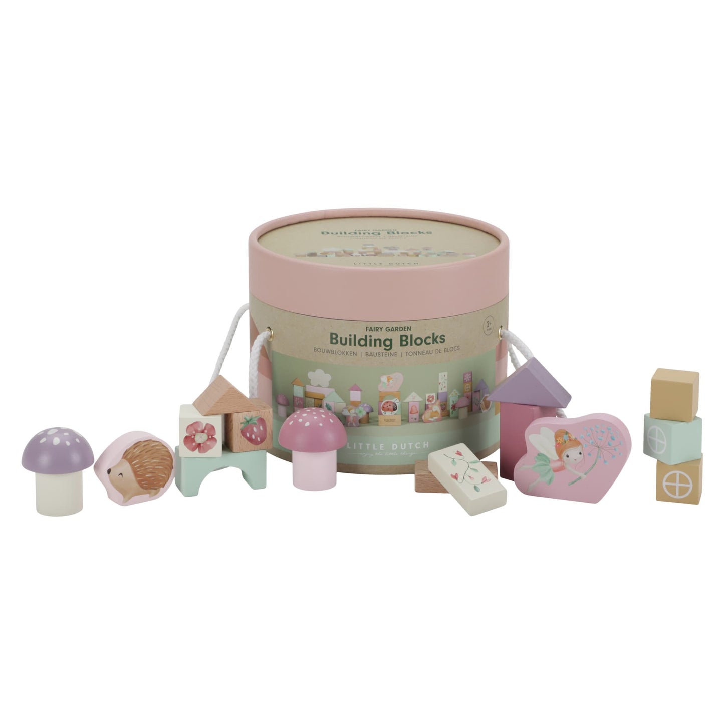 LITTLE DUTCH Drevené detské kocky v tube FAIRY GARDEN