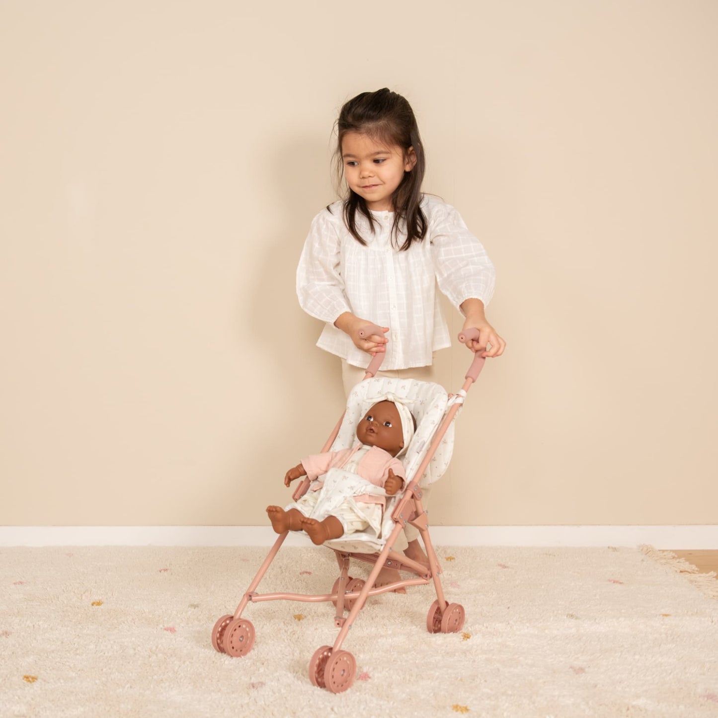 LITTLE DUTCH Kovový detský skladací kočík pre bábiky