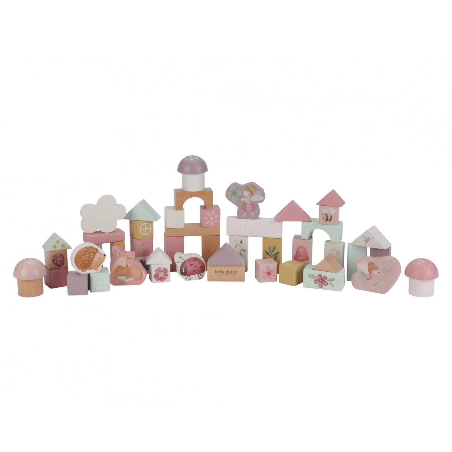 LITTLE DUTCH Drevené detské kocky v tube FAIRY GARDEN